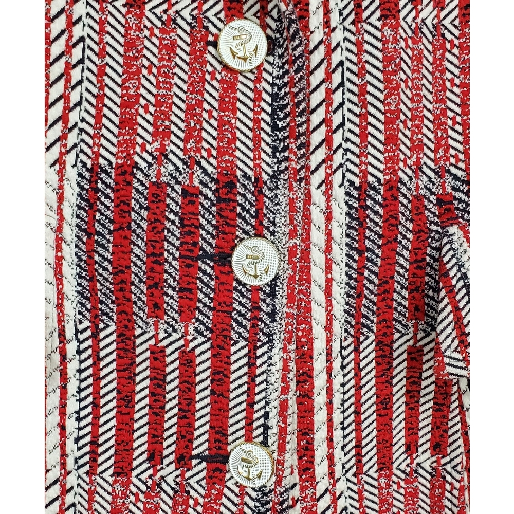 Cabi Medium Blazer Jacket Stretch Patchwork Nauti… - image 5